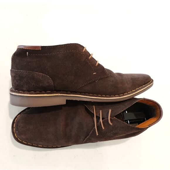 Kenneth Cole Reaction Men's Chukka Dark Brown Suede Leather Lace up Size 11.5 - Picture 1 of 9